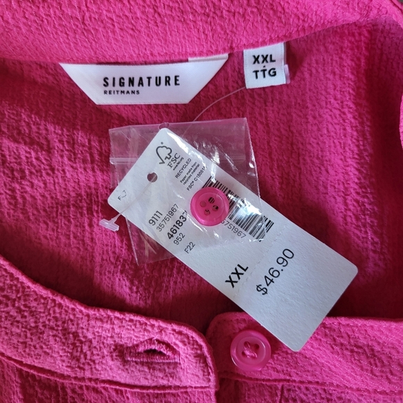 NEW Reitmans Vibrant Pink Sleeveless Blouse, Size XXL - Picture 3 of 5